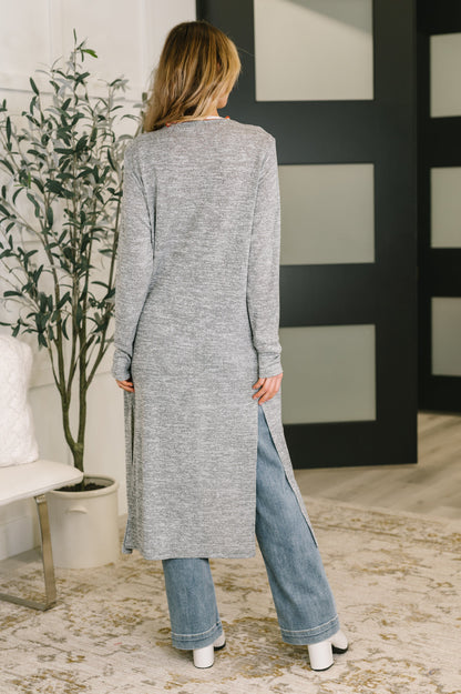 Call Me Wonderful Longline Cardigan in Grey