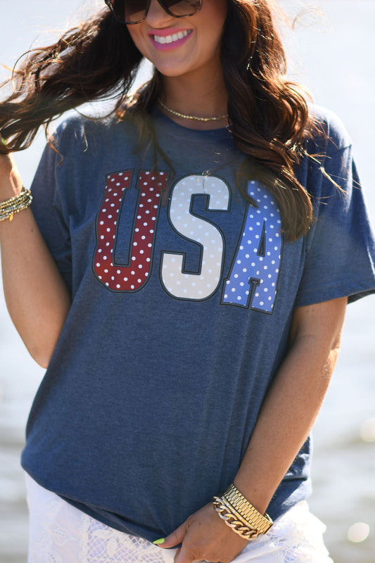 USA Polka Dots Short Sleeve Tee