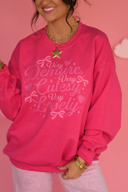 Very Demure Very Cutesy Very Lovely Sweatshirt