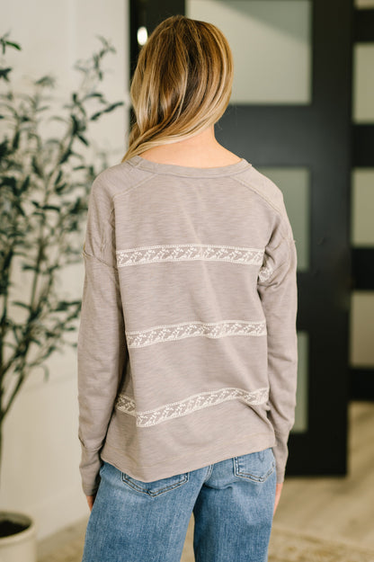 Down to Every Detail Drop Shoulder Long Sleeve in Stone Taupe