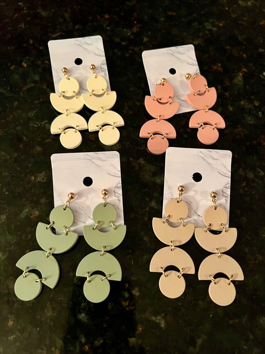 Boho Chic Geo Statement Earrings in Four Colors
