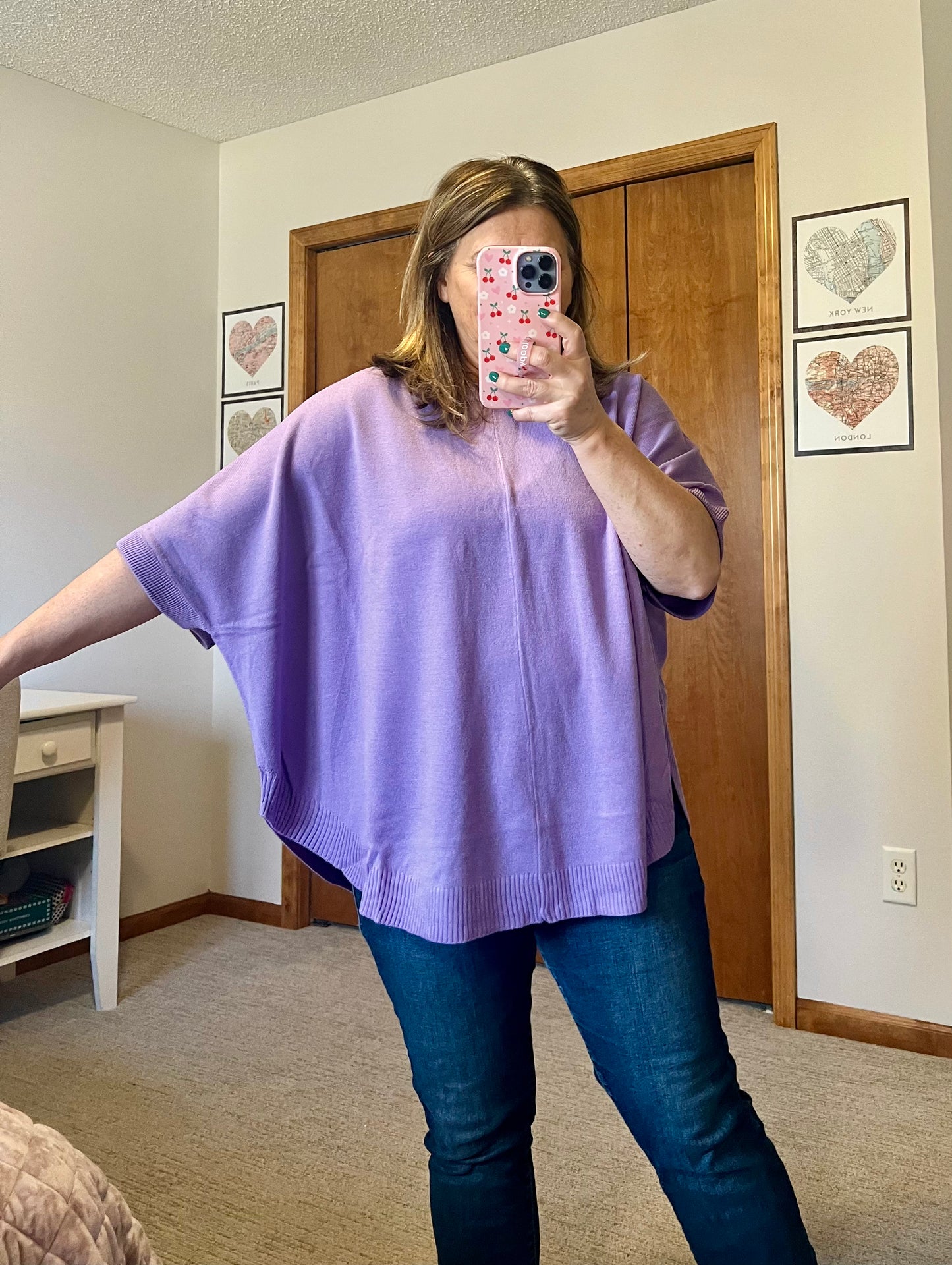 Lilac Whisper Dolman Sleeve Top