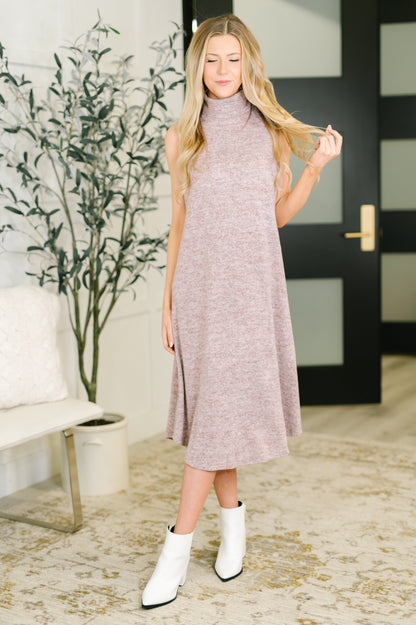 Glam Sleeveless Dress and Cardigan Set in Wine