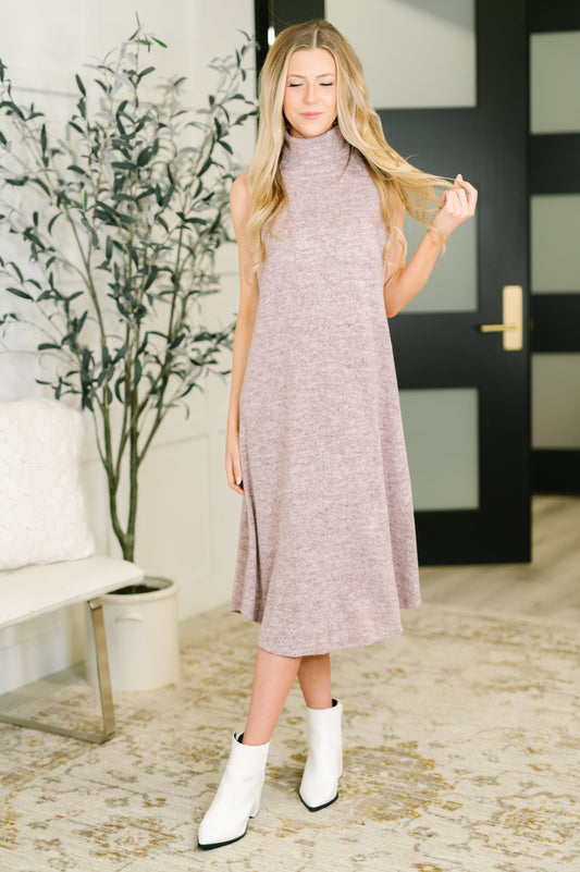 Glam Sleeveless Dress and Cardigan Set in Wine