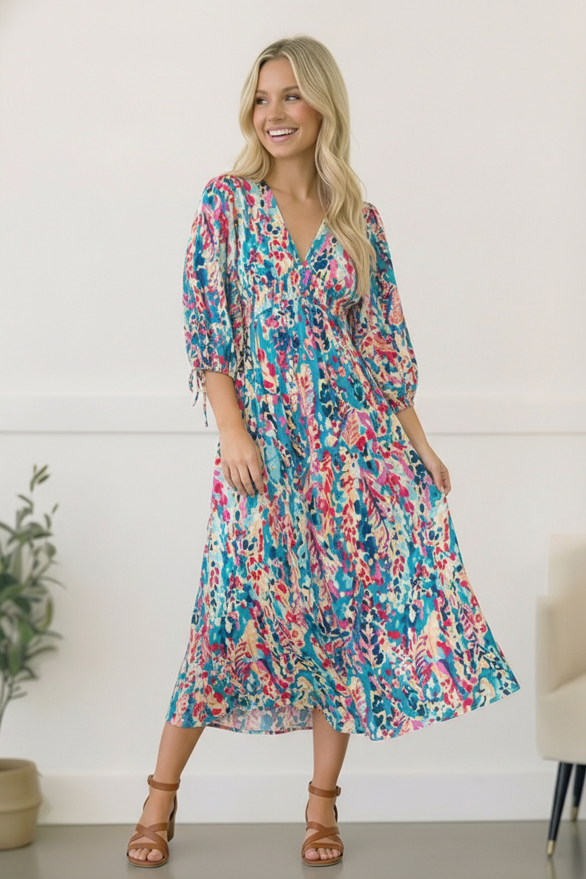 Pop of Paradise Turquoise Maxi Dress