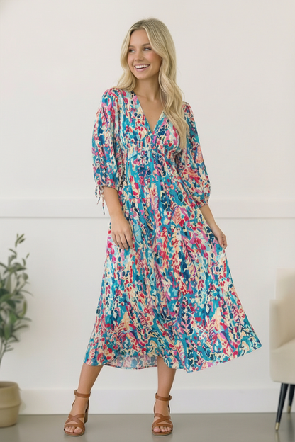 Pop of Paradise Turquoise Maxi Dress