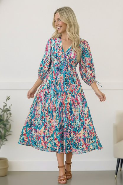 Pop of Paradise Turquoise Maxi Dress