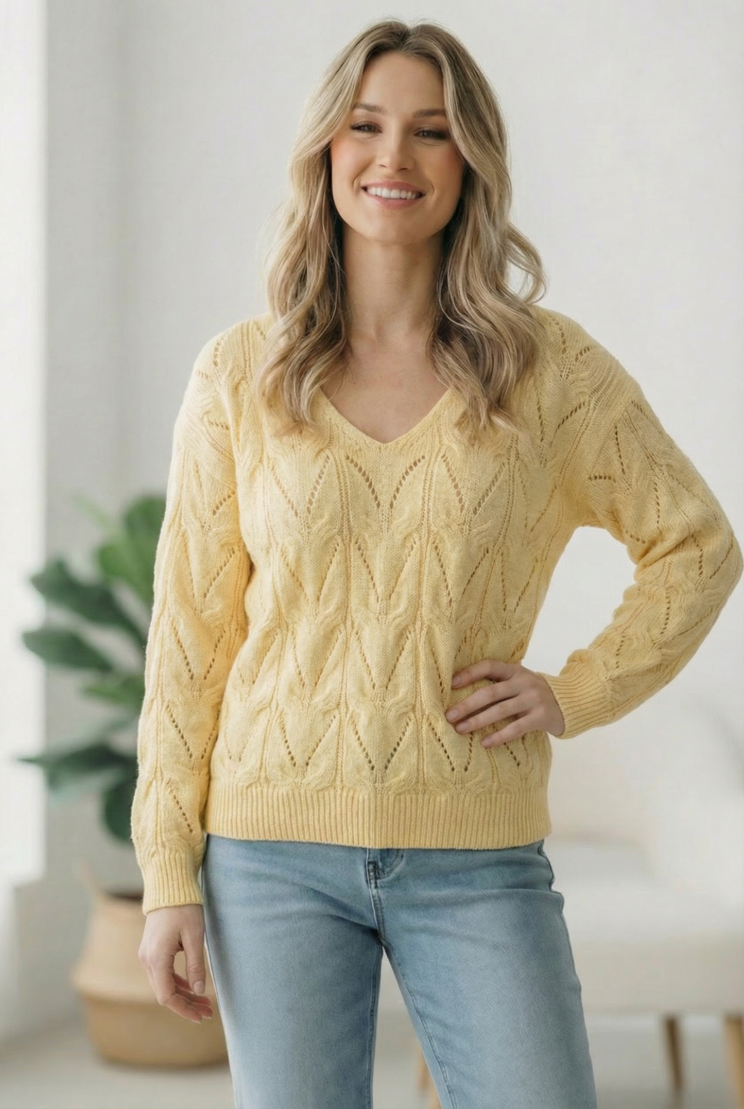 I'll Meet You at the Tennis Match Patterned Lightweight Sweater