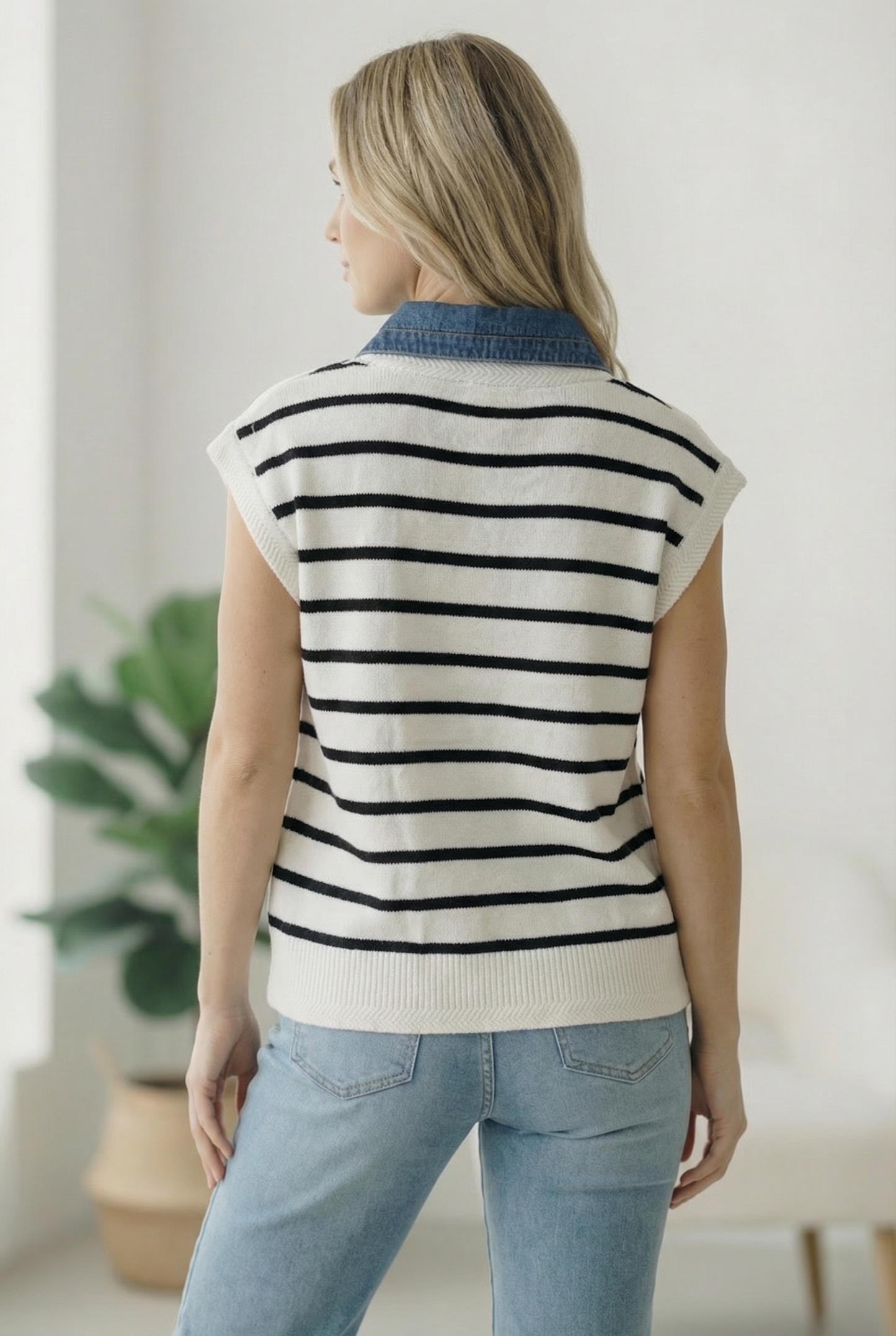 With an Ocean View Striped Sweater Vest