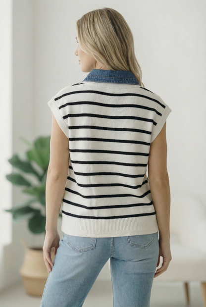 With an Ocean View Striped Sweater Vest