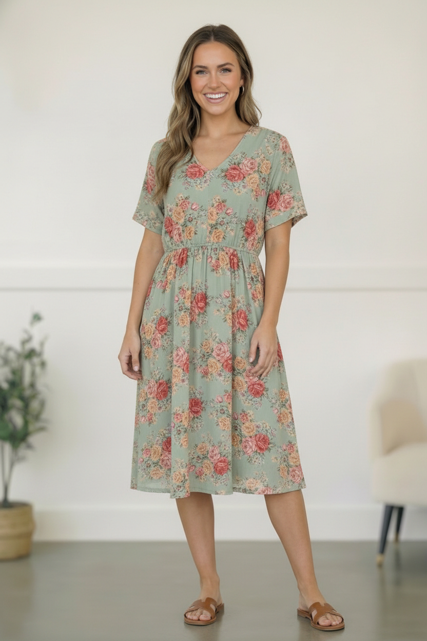 Spring at a Garden Wedding Midi Dress