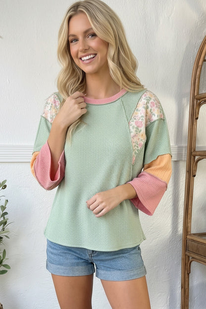Mint Blossom Oversized Knit Tee