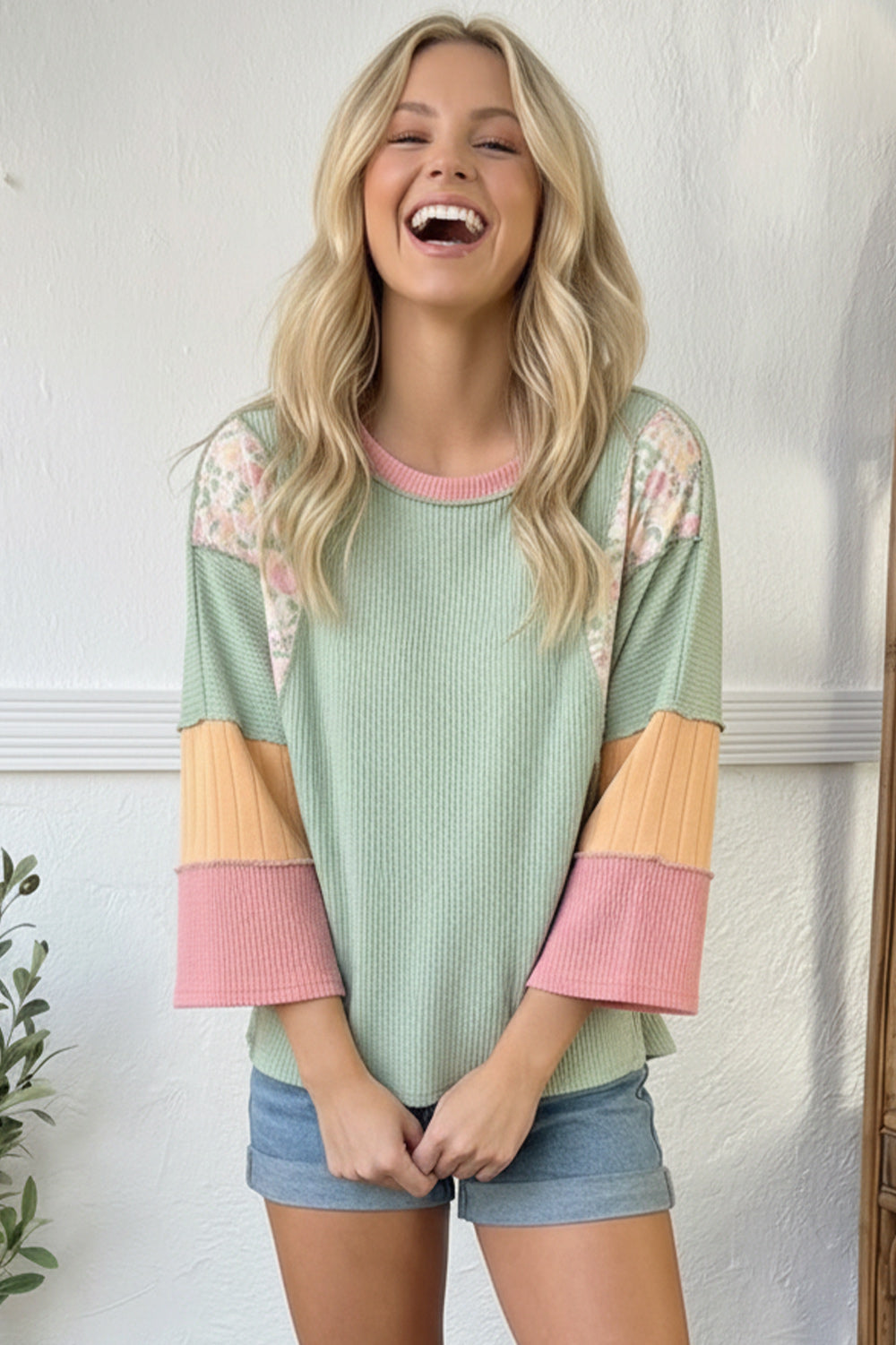 Mint Blossom Oversized Knit Tee