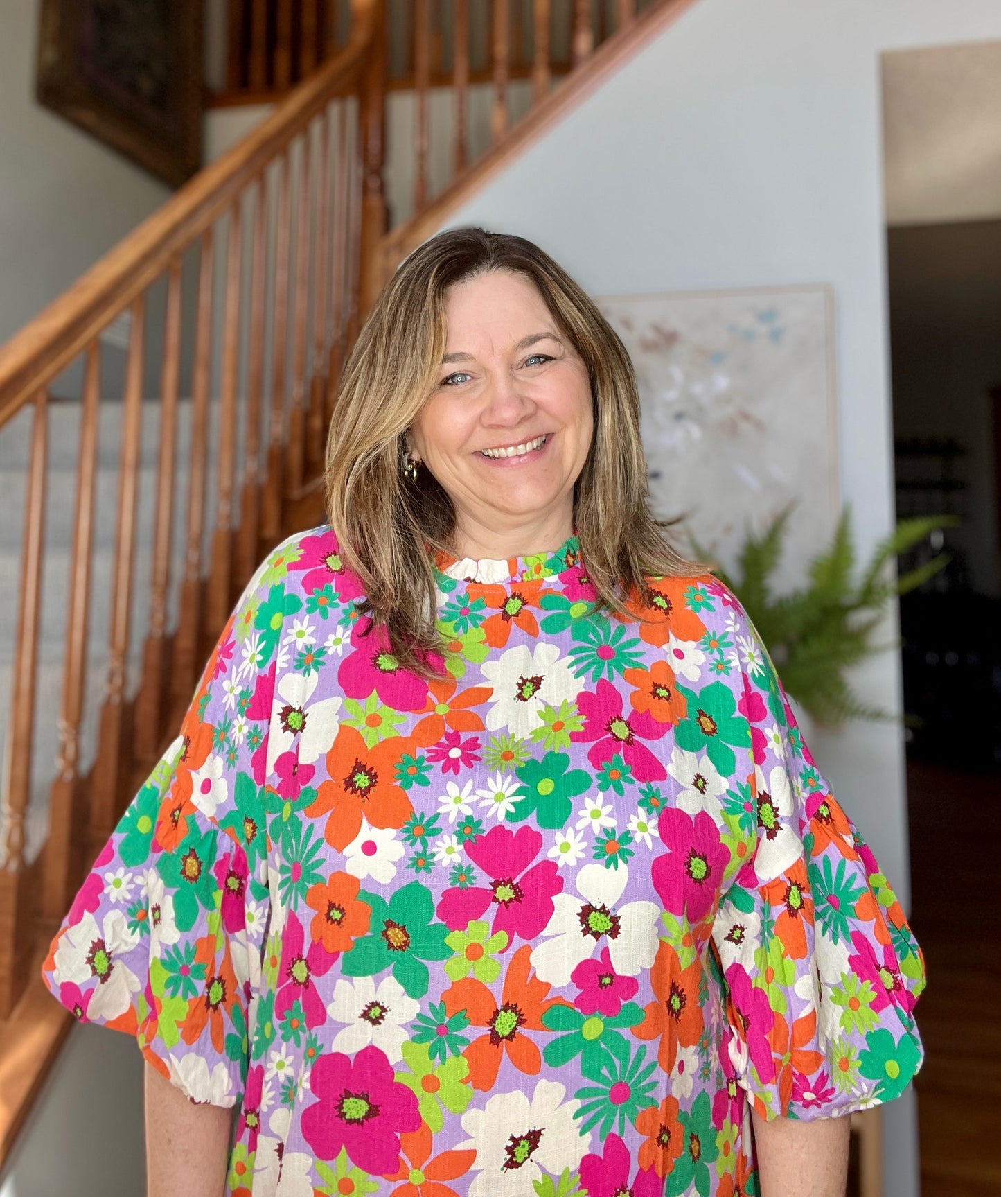 No Garden, No Problem Bubble Sleeve Dress