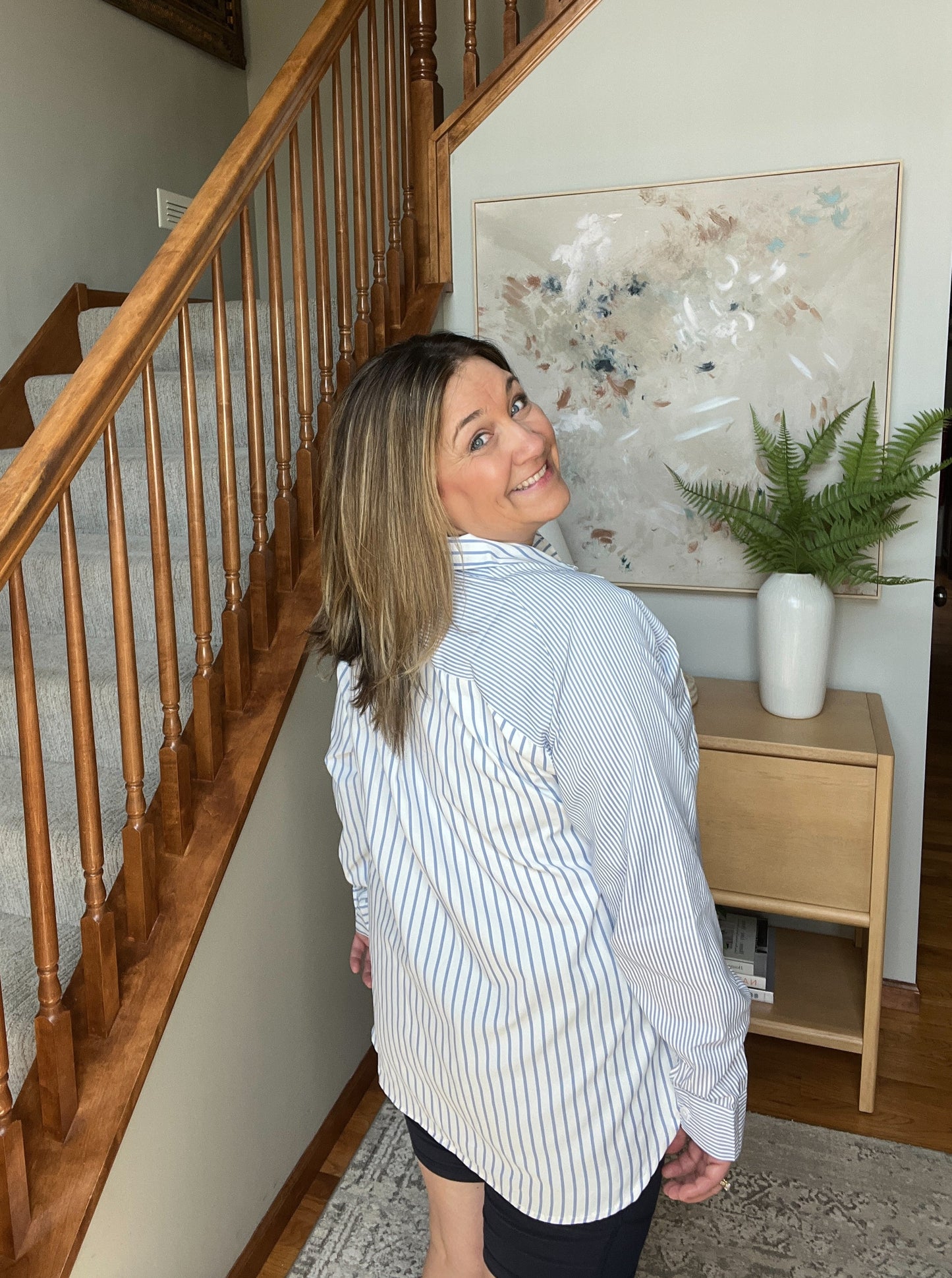 This or That Striped Button Down
