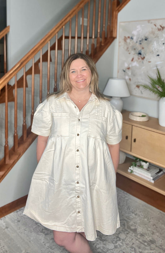 Tortured Poet Dress in Cream