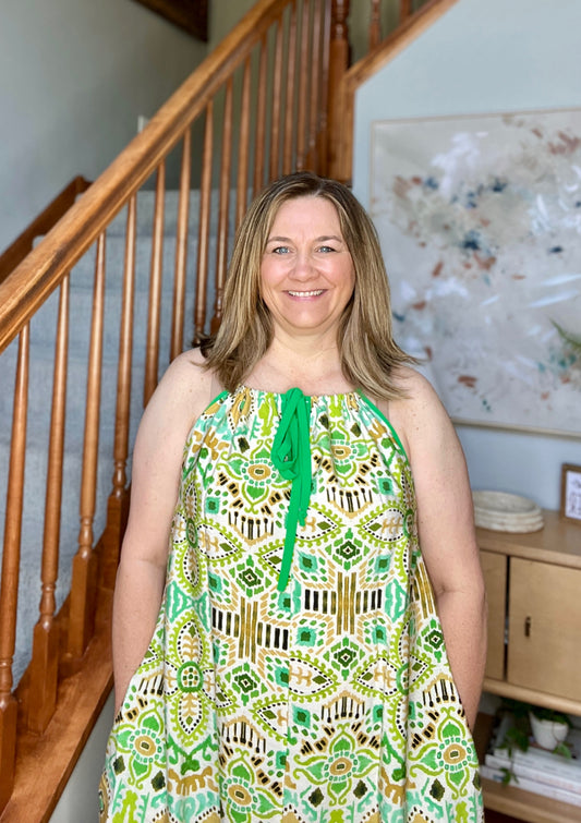 As You Walk On By Tank Dress in Lime