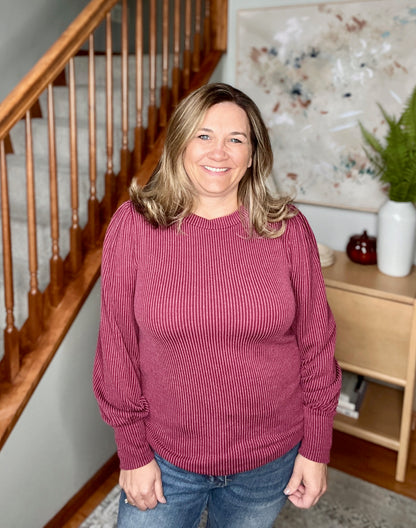 Simply Styled Balloon Sleeve Knit Top
