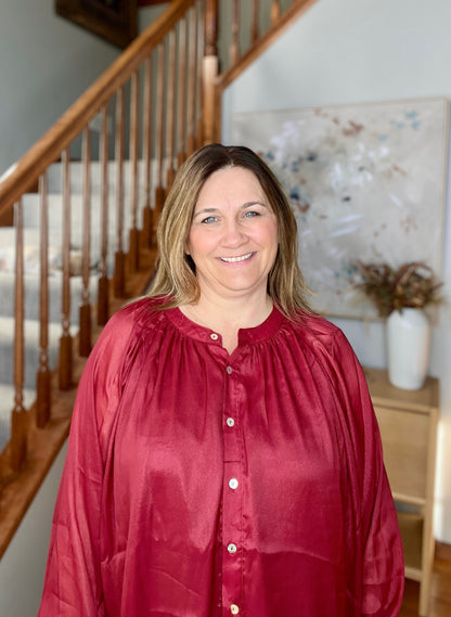 Smiles and Pouts Bat Sleeve Button Down