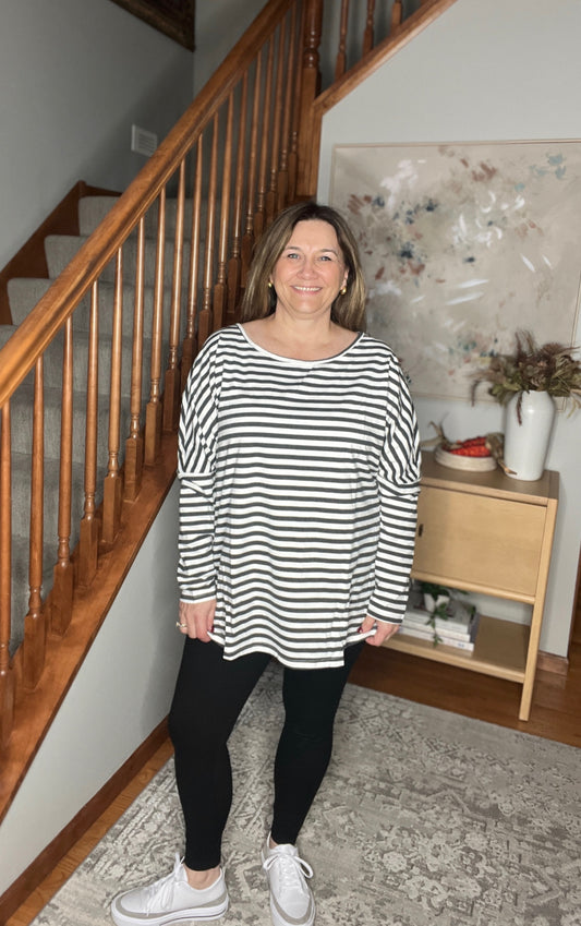 Obviously Mine Striped Oversized Top