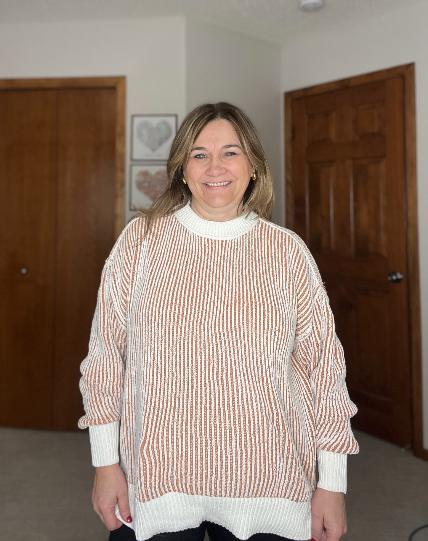 Least High Maintenance Contrast Trim Sweater