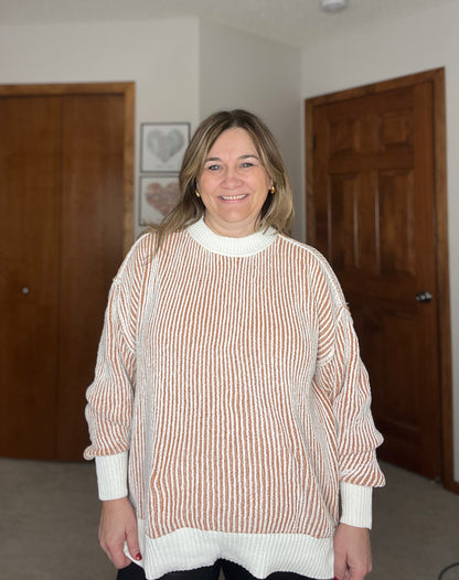 Least High Maintenance Contrast Trim Sweater