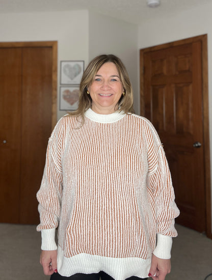 Least High Maintenance Contrast Trim Sweater