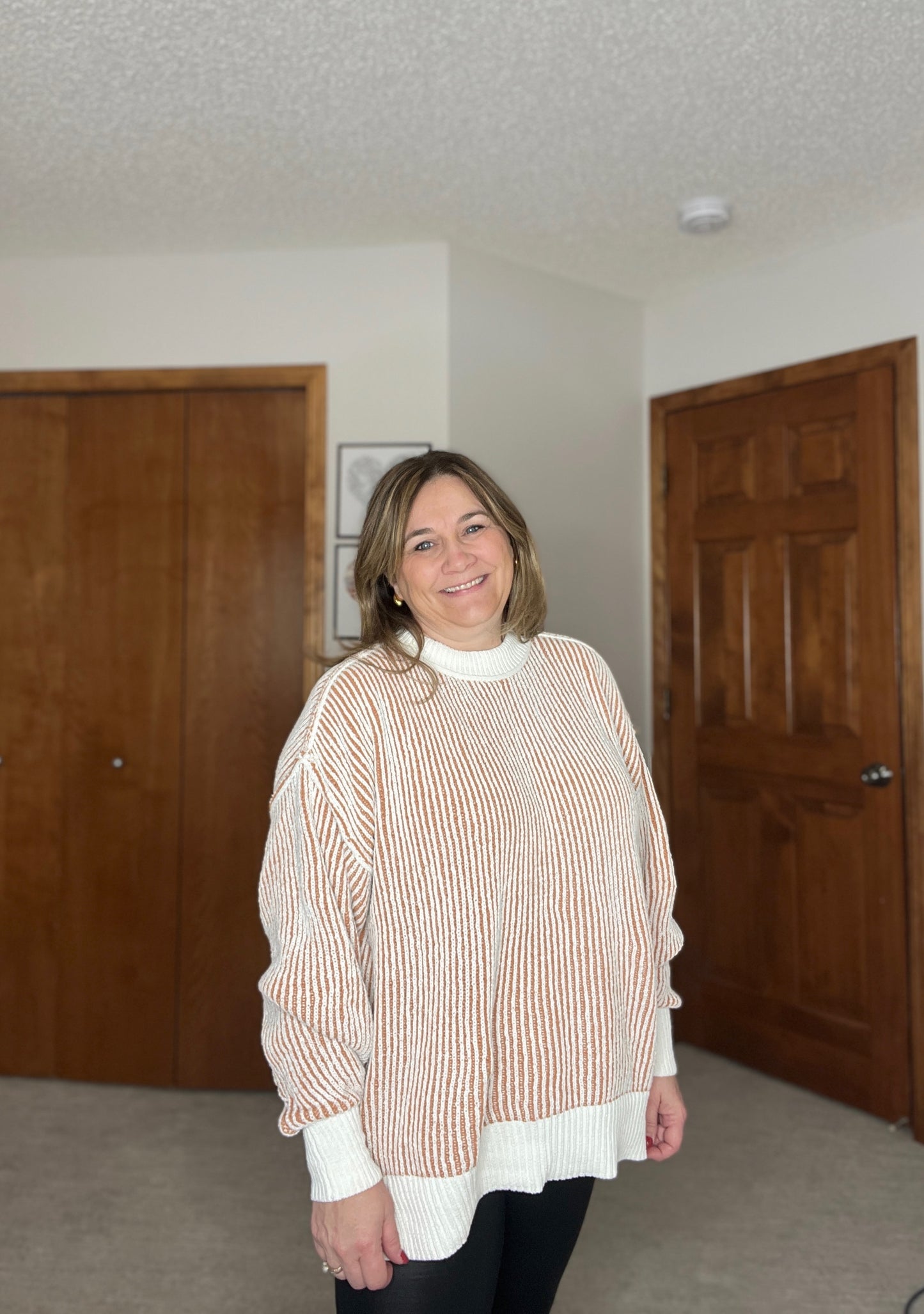 Least High Maintenance Contrast Trim Sweater