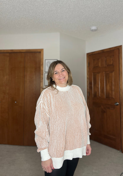 Least High Maintenance Contrast Trim Sweater