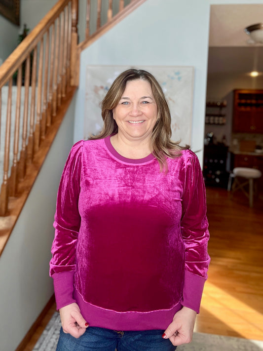 A Special Place Velour Pullover