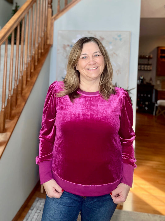 A Special Place Velour Pullover