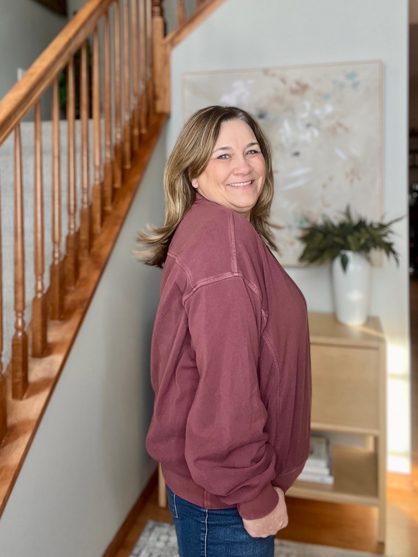 Beyond the Basics Pullover in Eggplant
