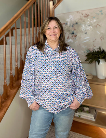 Skies Above Patterned Button Up Shirt