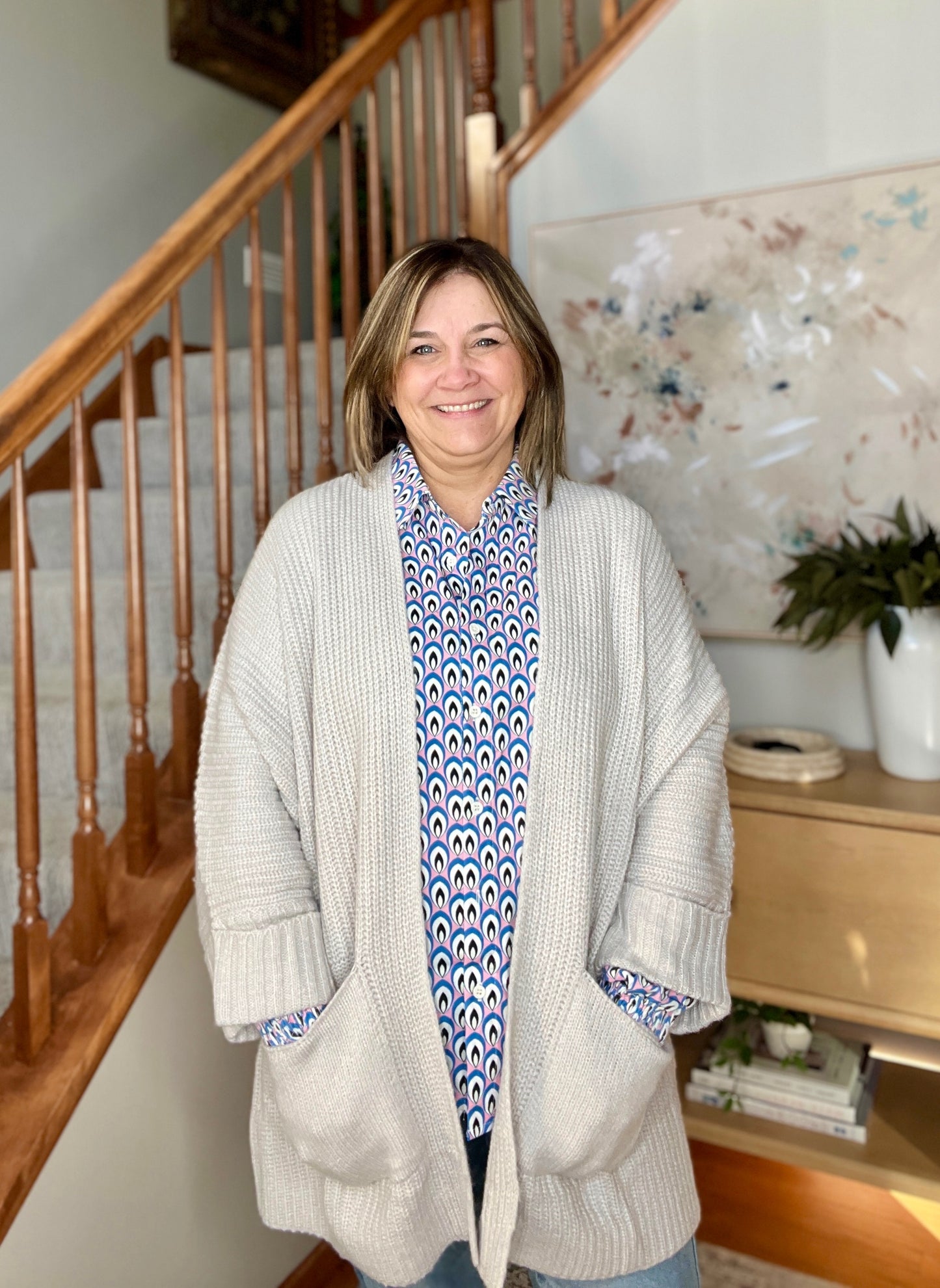Skies Above Patterned Button Up Shirt