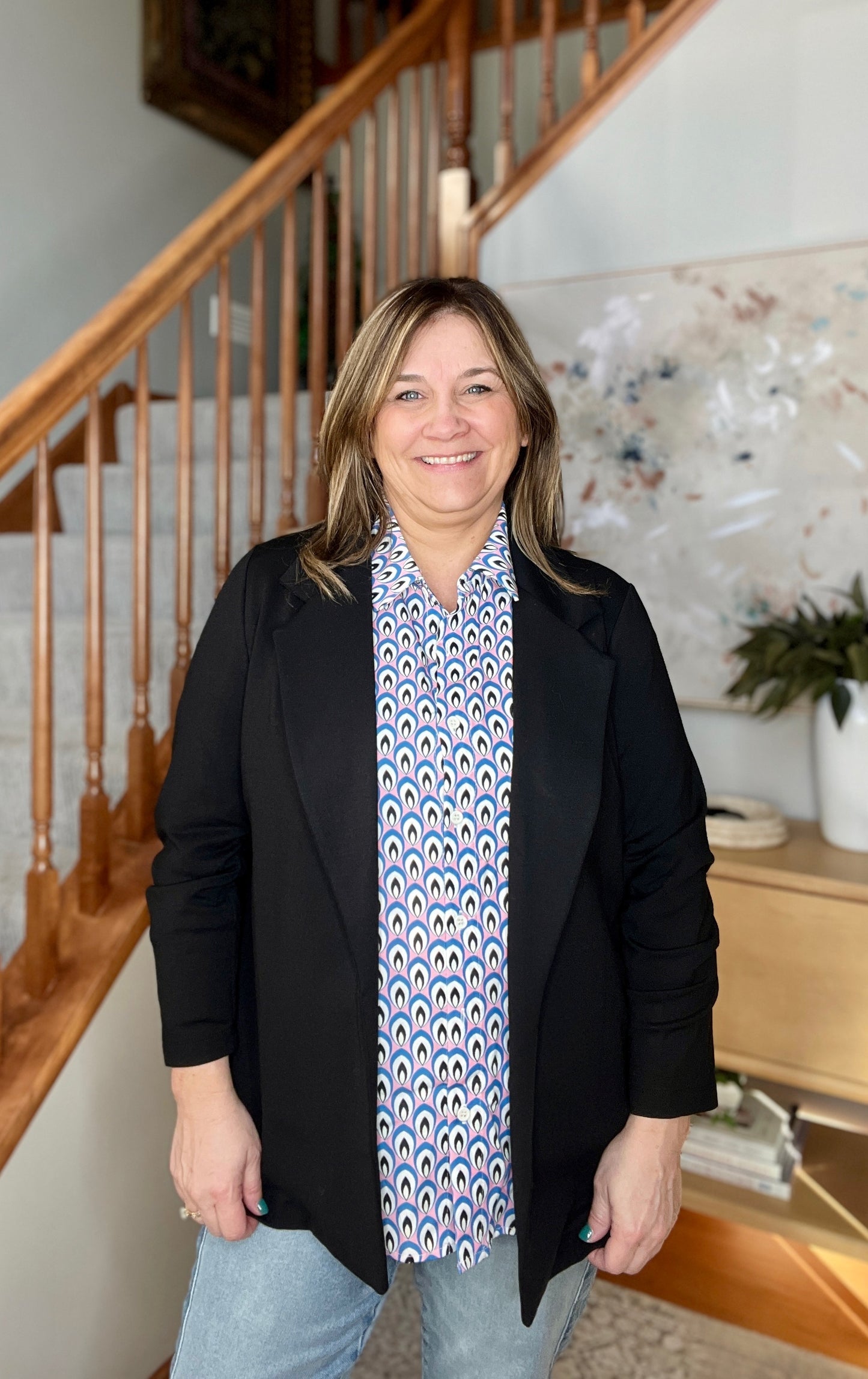 Skies Above Patterned Button Up Shirt