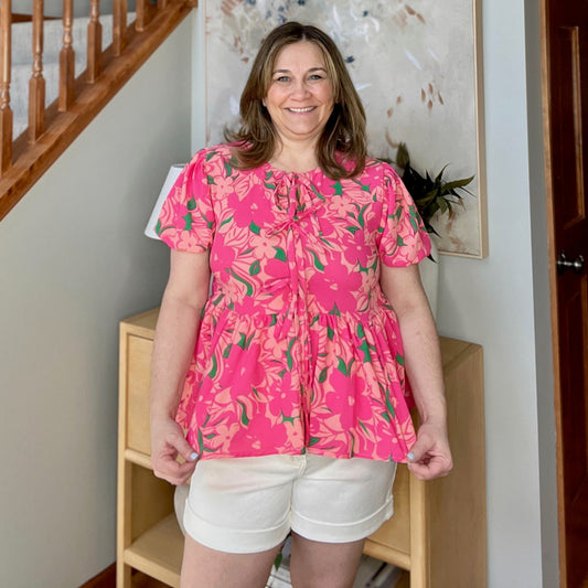 Floral Fling Puff Sleeve Blouse