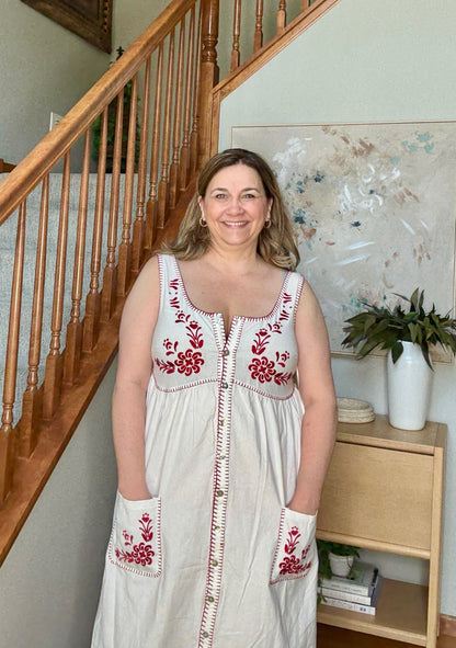 Whispering Petals Scoop Neck Dress