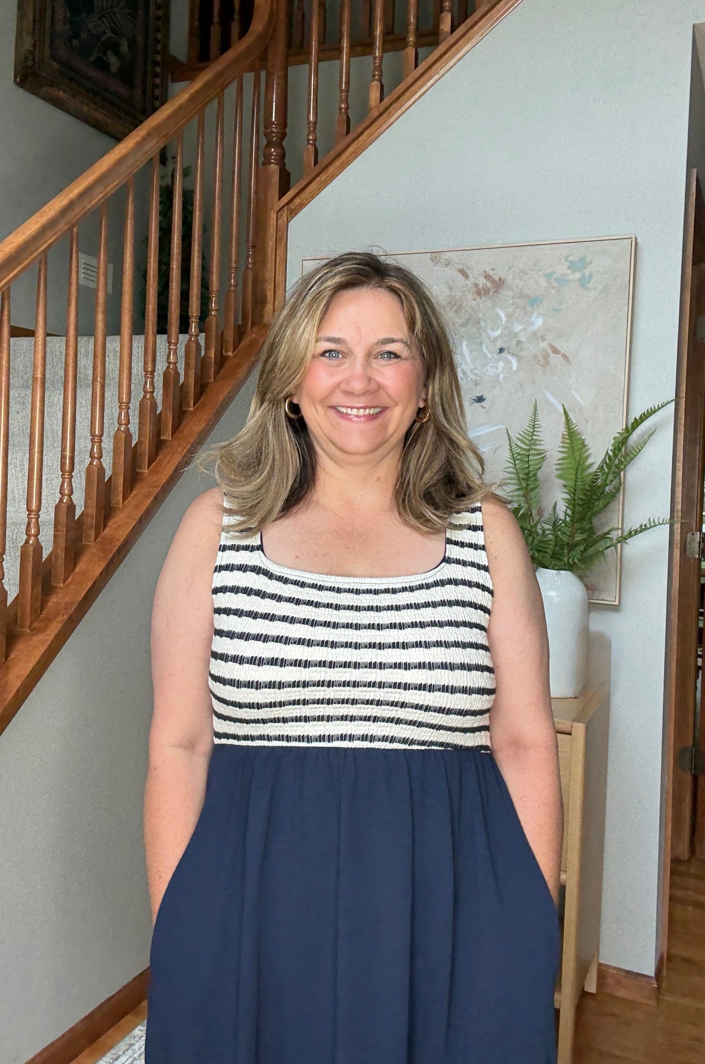 Dockside Darling Midi Dress in Navy