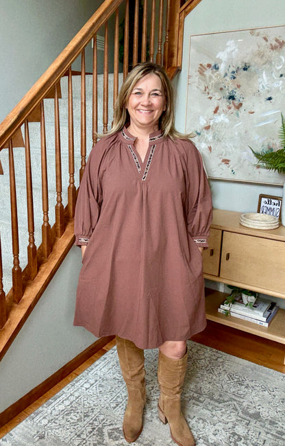 Modern Muse Notched Shift Dress
