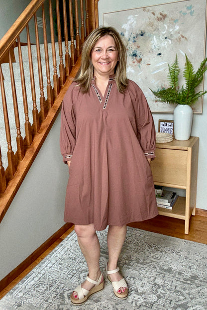 Modern Muse Notched Shift Dress