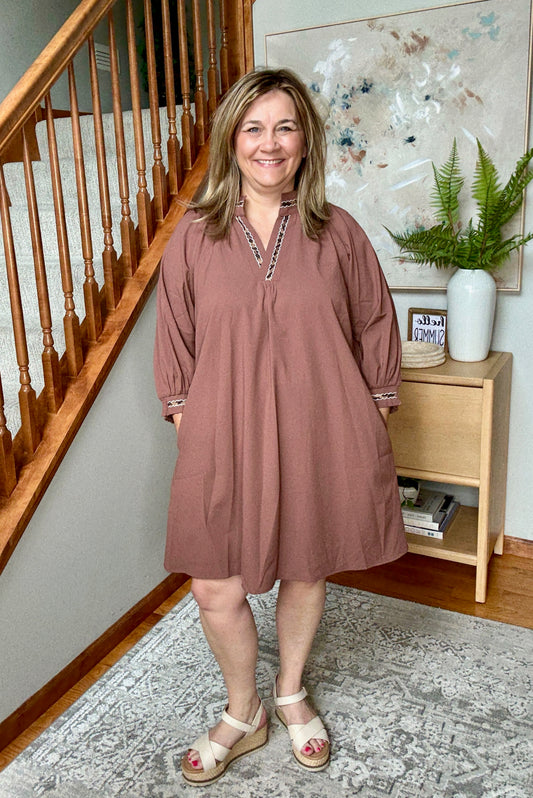 Modern Muse Notched Shift Dress