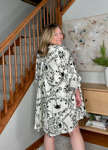 Wanderlight Balloon Sleeve Mini Dress