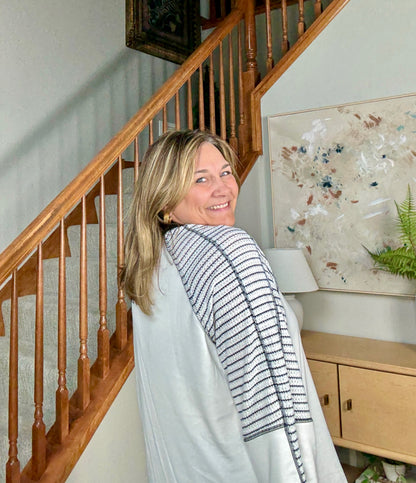 Preoccupied Striped Sleeve Top in Black