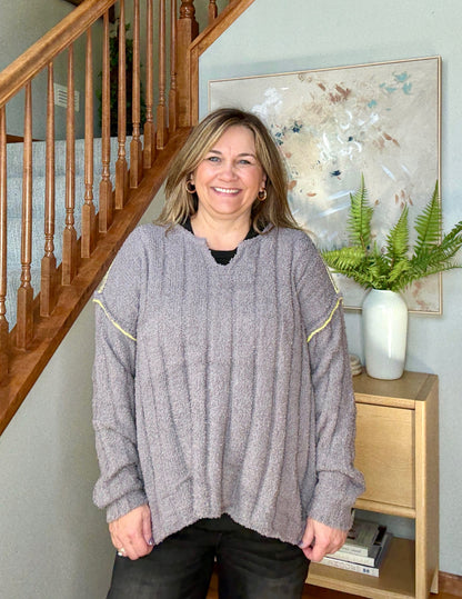 Snuggle Me Thick Ribbed Long Sleeve Sweater