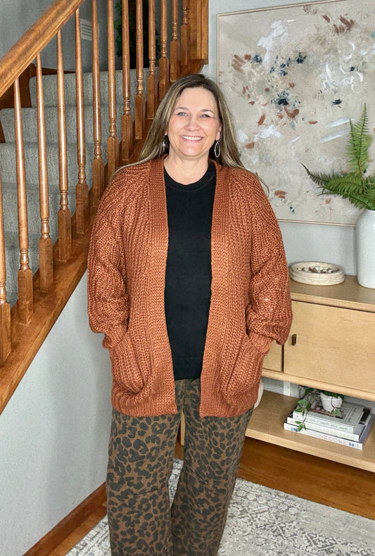 Maybe Monday Cardigan in Chestnut