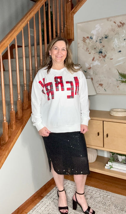 Gilded Age Sequin Skirt in Black