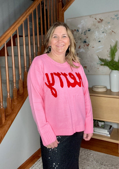 Pink Merry Long Sleeve Sweater