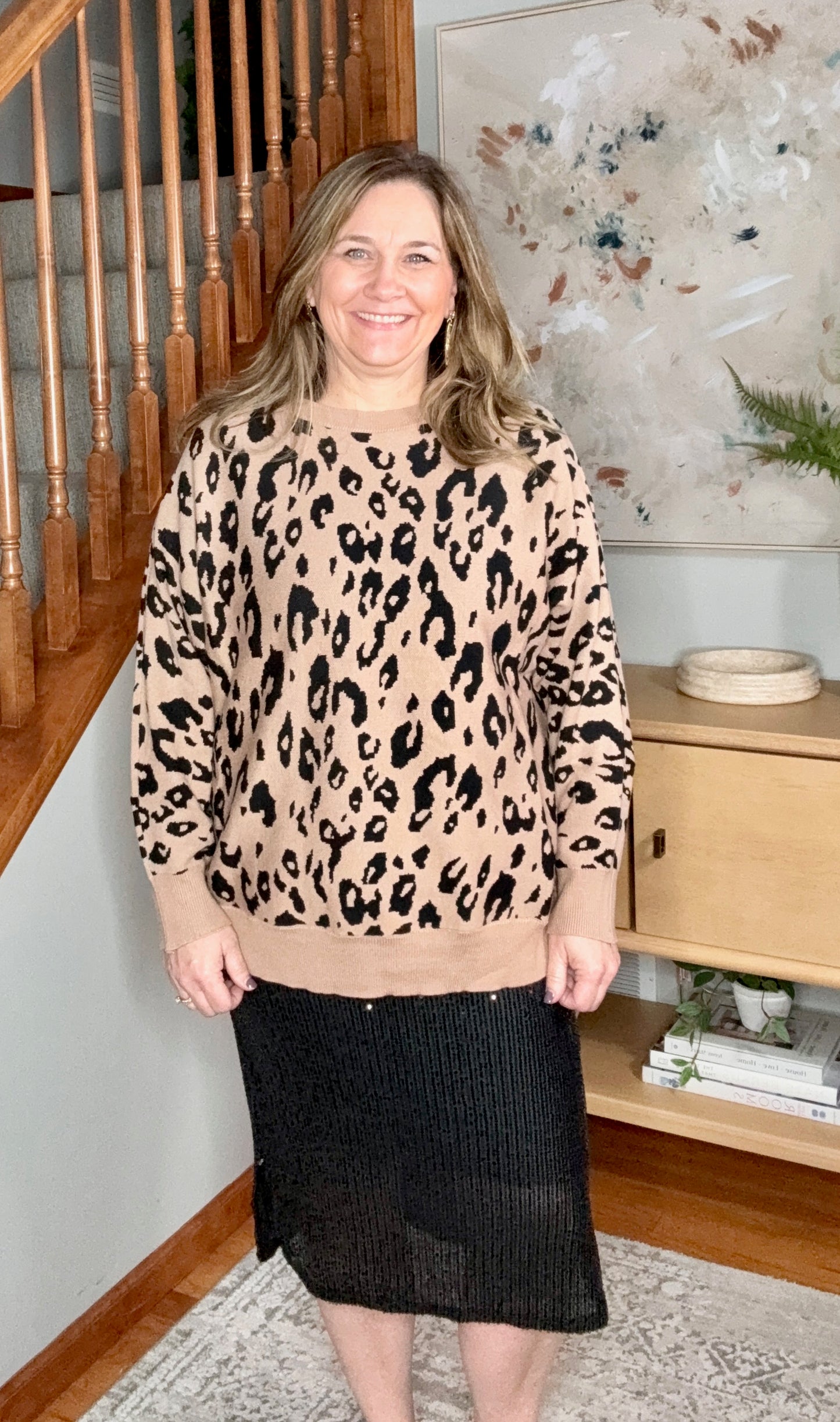 Lil' Sass Never Hurt Leopard Print Pullover