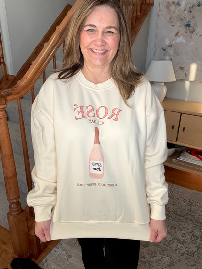 Rose All Day Graphic Fleece Sweatshirt