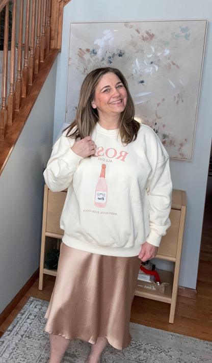Rose All Day Graphic Fleece Sweatshirt